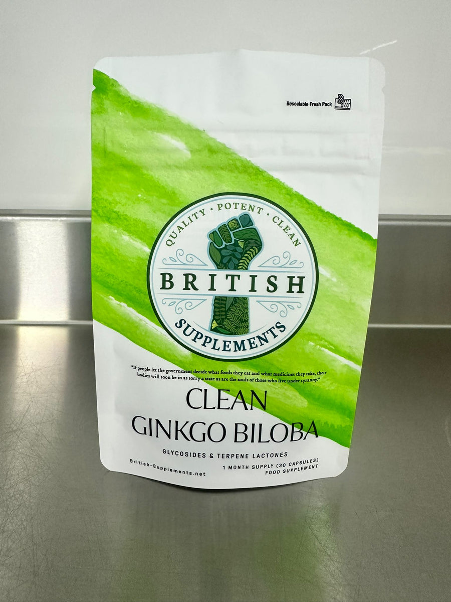 Clean Genuine Ginkgo Biloba Extract + Uptake Blend - British Supplements