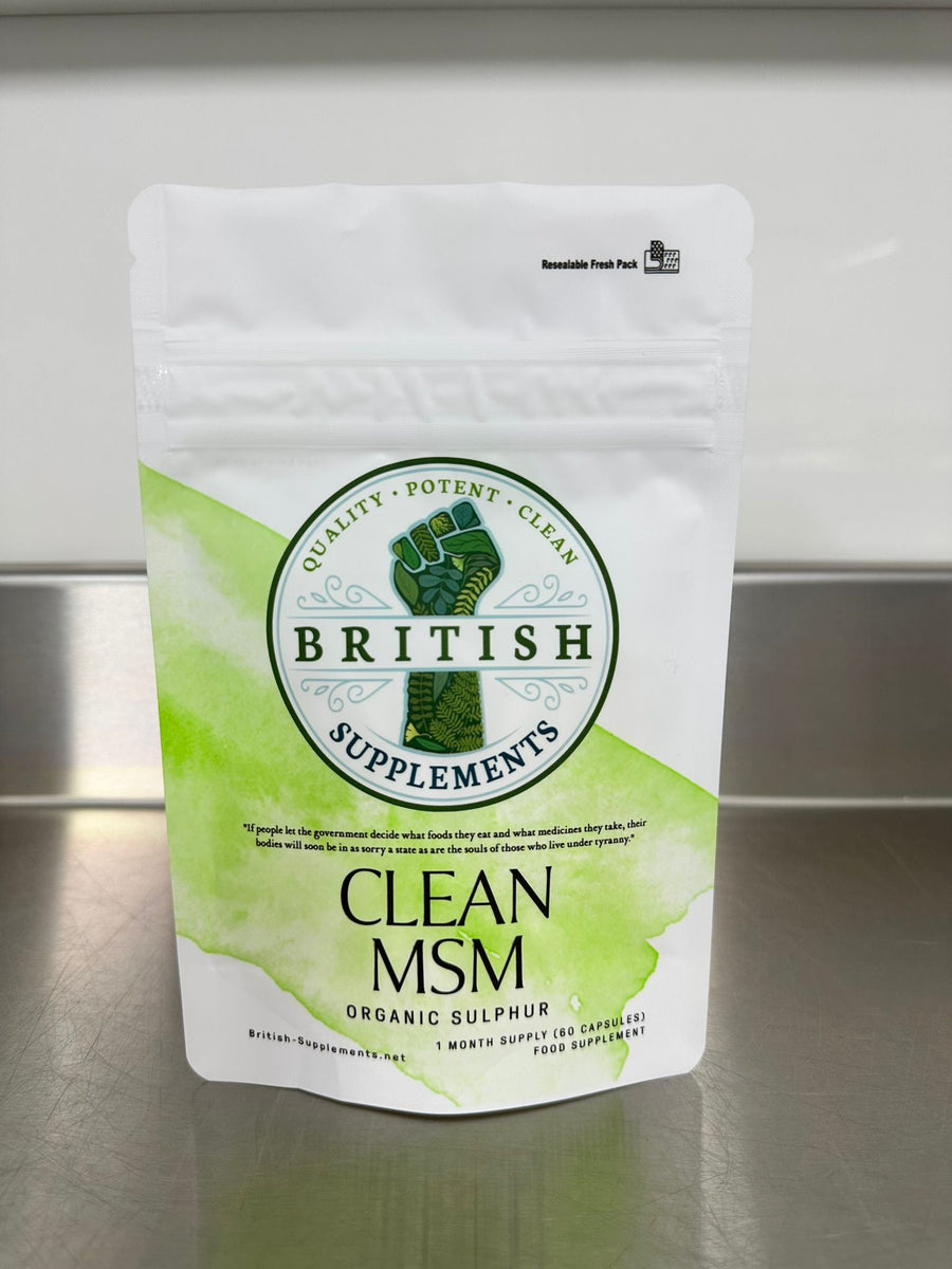 Clean Genuine MSM (Methylsulfonylmethane, Sulphar) 1,400mg Supplement - British Supplements