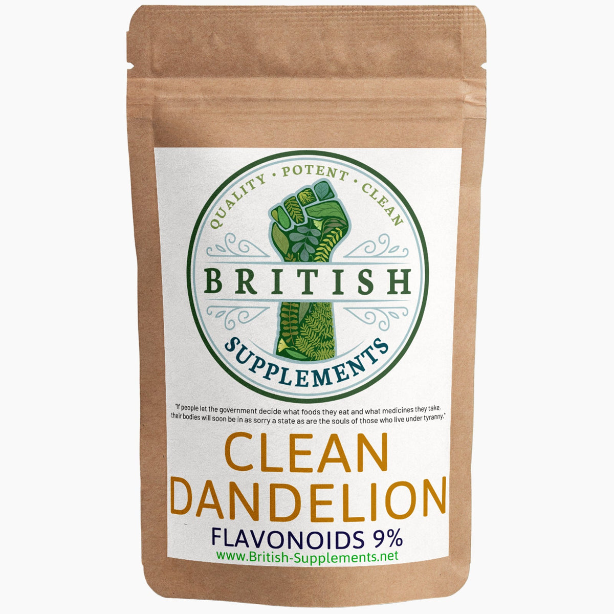 Clean Dandelion extract 635mg (57mg flavonoids) British Supplements