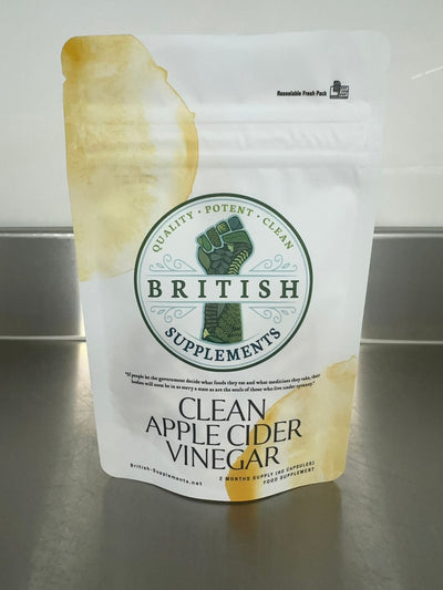 Clean Apple Cider Vinegar (58mg acetic acid) - British Supplements
