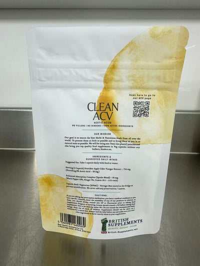 Clean Apple Cider Vinegar (58mg acetic acid) - British Supplements