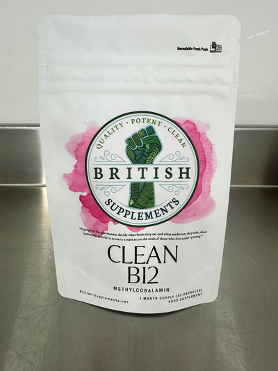 Clean B12 (Methylcobalamin 1,300ug) - British Supplements