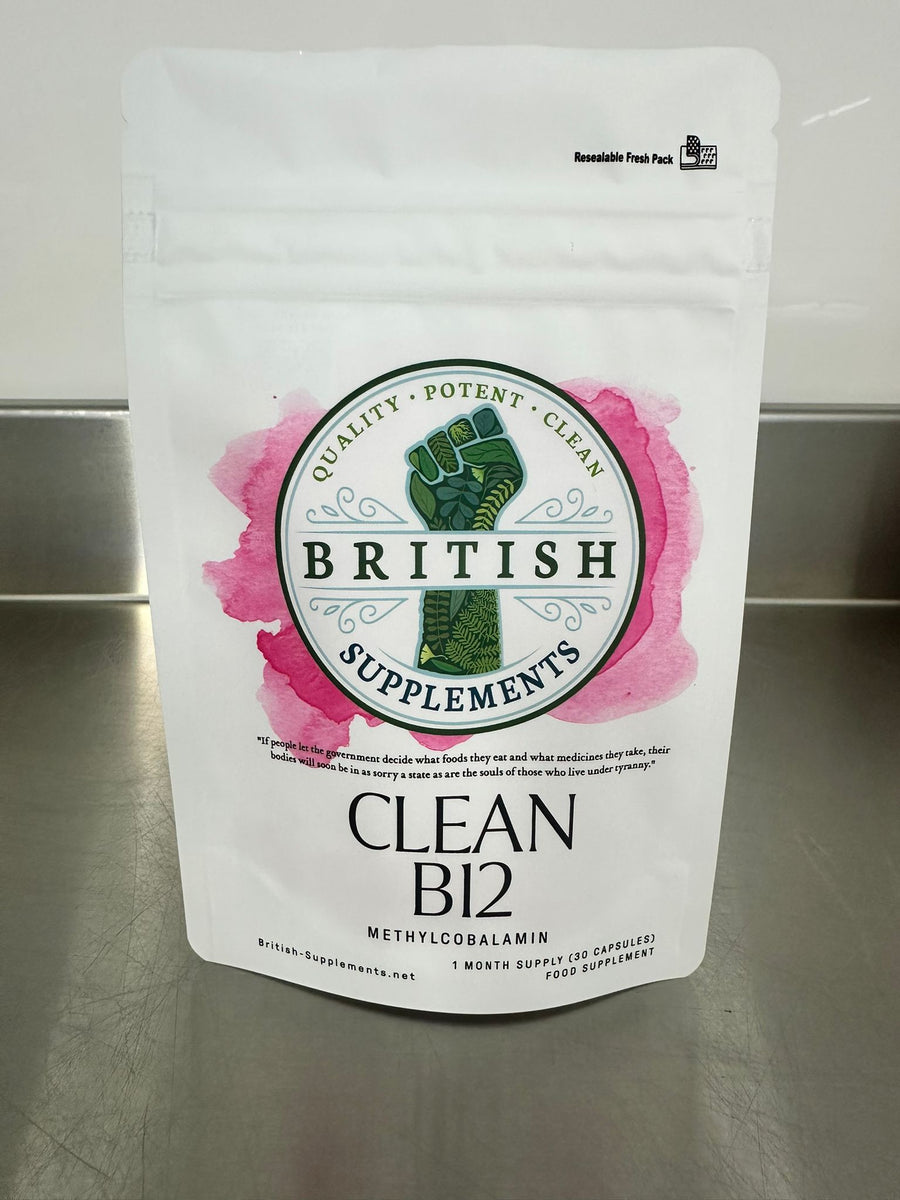 Clean B12 (Methylcobalamin 1,300ug) - British Supplements