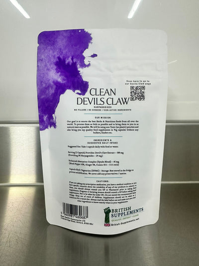 Clean Devils Claw (29mg Harpagosides) - British Supplements