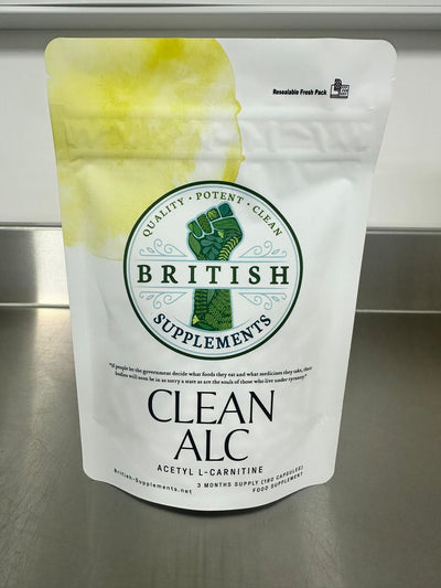 Clean Genuine Acetyl L - Carnitine (ALC) + Uptake Blend - British Supplements