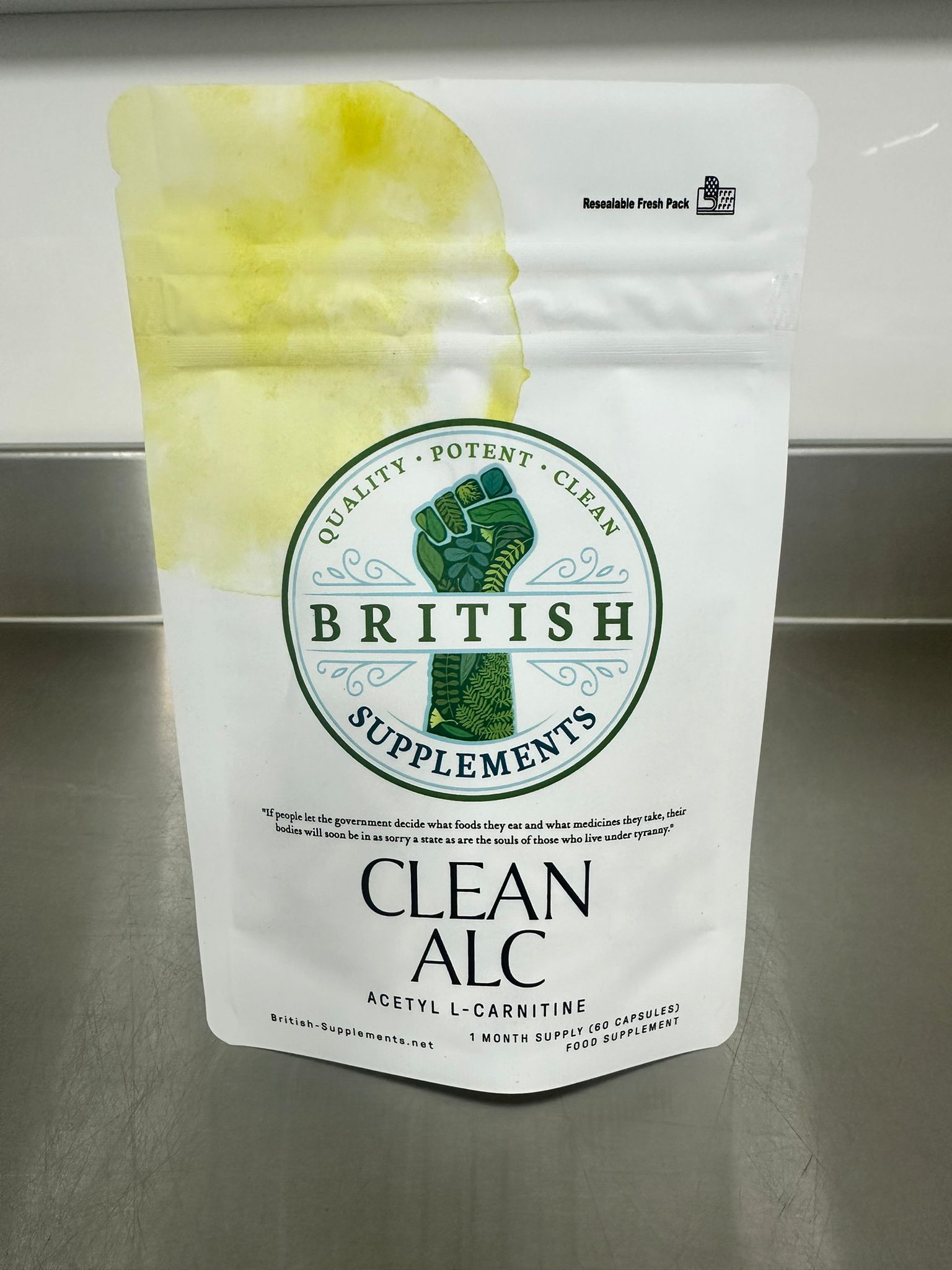 Clean Genuine Acetyl L-Carnitine (ALC) + Uptake Blend British Supplements Clean Genuine Acetyl L-Carnitine (ALC) + Uptake Blend British Supplements