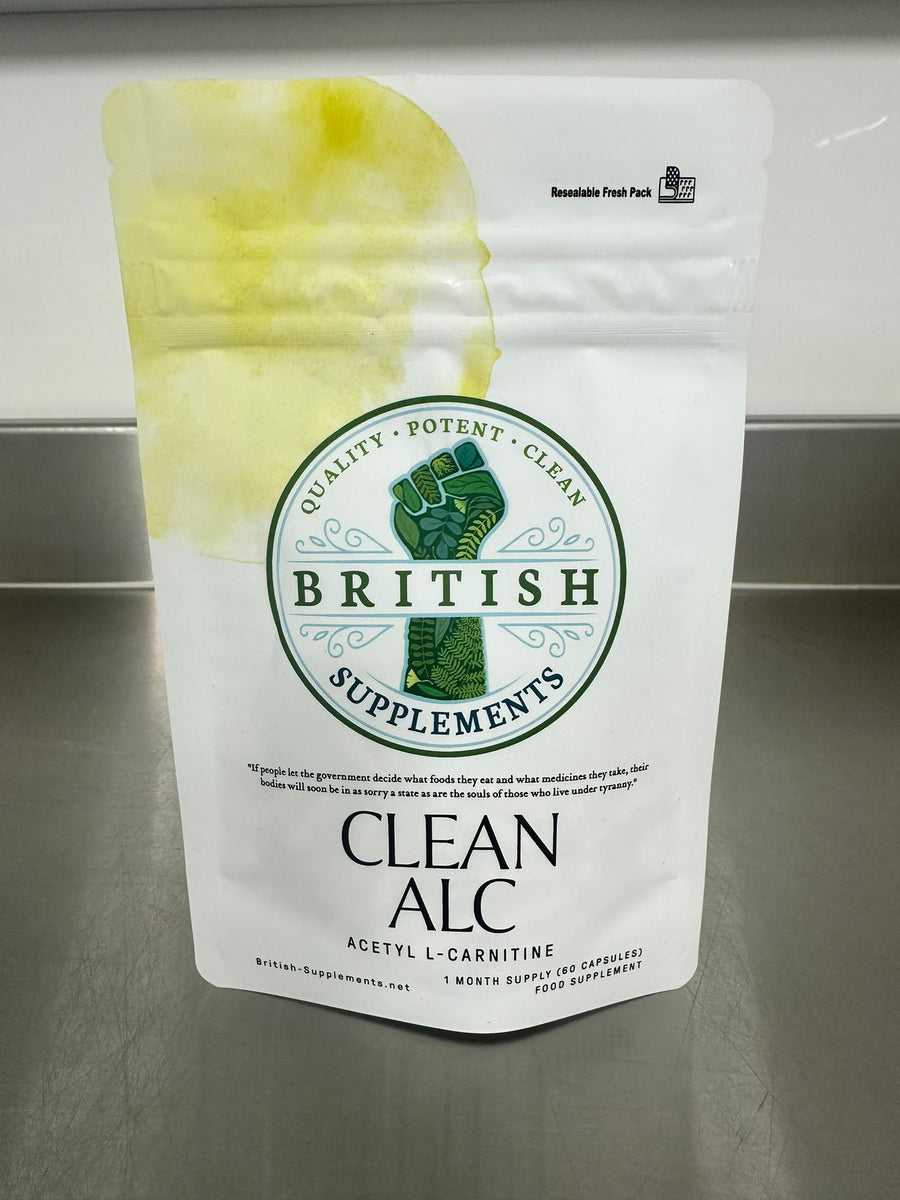 Clean Genuine Acetyl L - Carnitine (ALC) + Uptake Blend - British Supplements