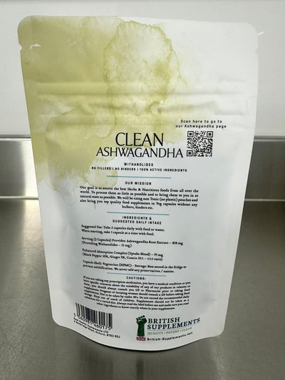 Clean Genuine Ashwagandha + Uptake Blend - British Supplements