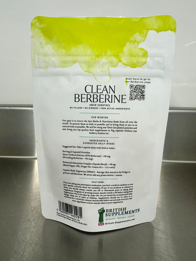 Clean Genuine Berberine 14,787mg + Uptake Blend - British Supplements