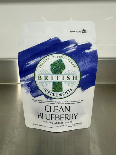 Clean Genuine BlueBerry Extract 6,440mg (25% OPC Antioxidants 40.25mg) - British Supplements