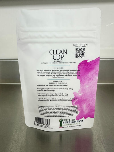 Clean Genuine CDP Choline Citicoline + Uptake Blend - British Supplements