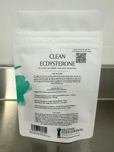 Clean Genuine Ecdysterone 629mg - British Supplements