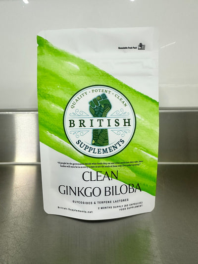 Clean Genuine Ginkgo Biloba Extract + Uptake Blend - British Supplements