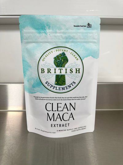 Clean Genuine Maca Extract 1,444mg + Uptake Blend - British Supplements