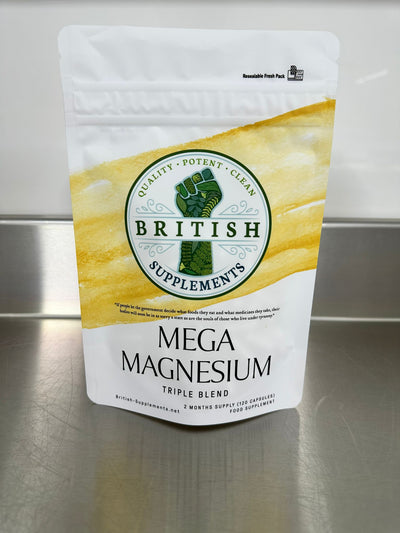 Clean Genuine Magnesium 1,404mg (Mega Mag) - British Supplements
