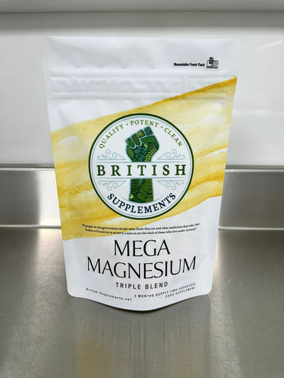 Clean Genuine Magnesium 1,404mg (Mega Mag) - British Supplements