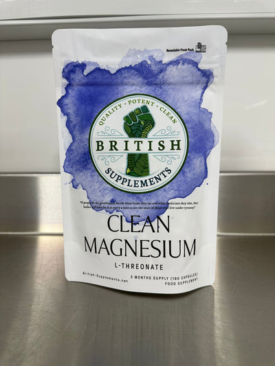 Clean Genuine Magnesium L - Threonate + Uptake Blend - British Supplements