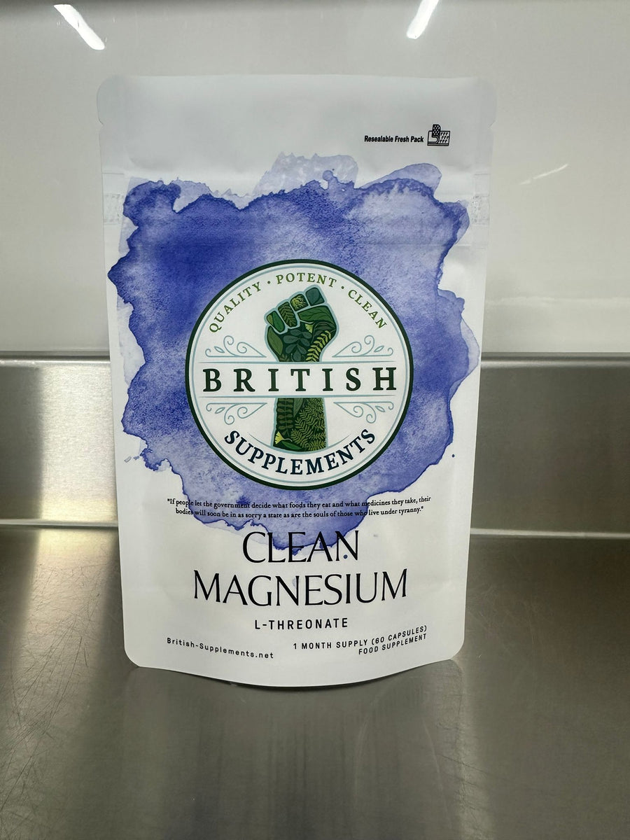 Clean Genuine Magnesium L - Threonate + Uptake Blend - British Supplements
