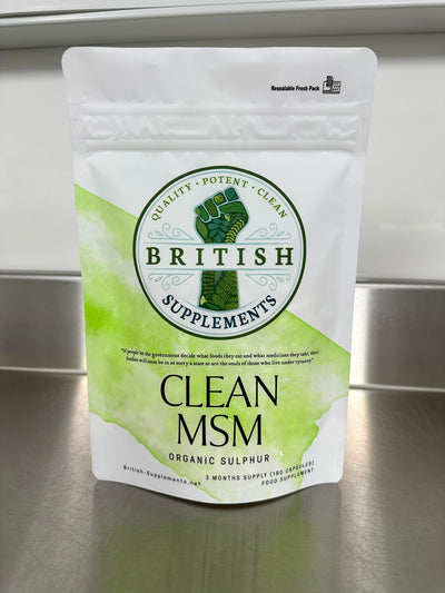 Clean Genuine MSM (Methylsulfonylmethane, Sulphar) 1,400mg Supplement - British Supplements