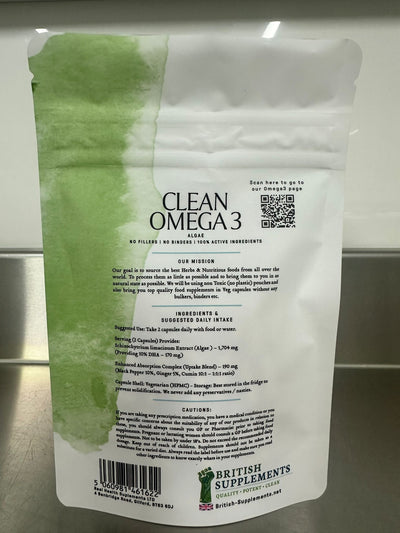 Clean Genuine Omega 3 Algae - British Supplements