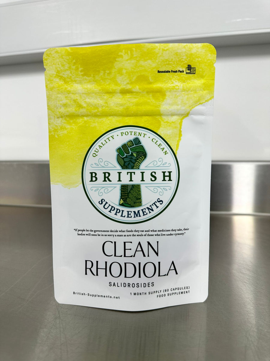 Clean Genuine Rhodiola Rosea Extract 238mg (1,428mg) (4% Salidrosides 9.52mg) - British Supplements