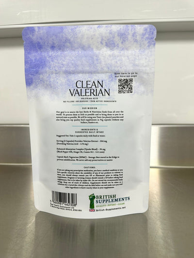 Clean Genuine Valerian Extract +Uptake Blend - British Supplements