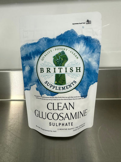 Clean Genuine Vegetarian Glucosamine in Veg Capsules - British Supplements