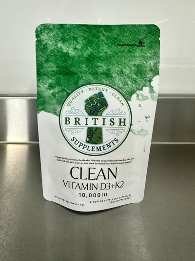 Clean Genuine Vitamin D3+K2 - British Supplements