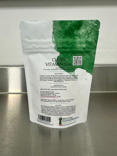 Clean Genuine Vitamin D3+K2 - British Supplements