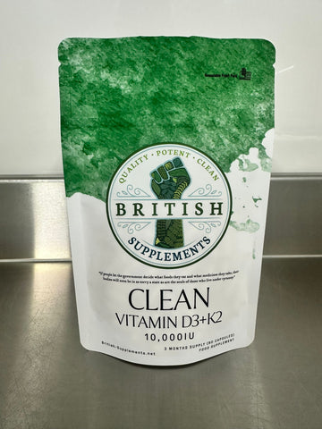Clean Genuine Vitamin D3+K2 - British Supplements