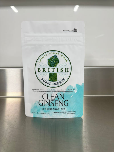 Clean Ginseng Panax 13,662mg (222.7mg Ginsenosides) - British Supplements
