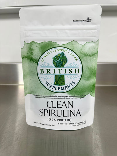 Clean Spirulina 671.4mg (60% Protein) + Uptake Blend - British Supplements