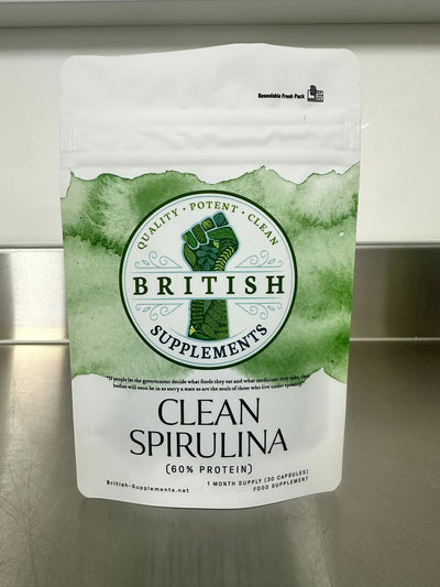 Clean Spirulina 671.4mg (60% Protein) + Uptake Blend - British Supplements