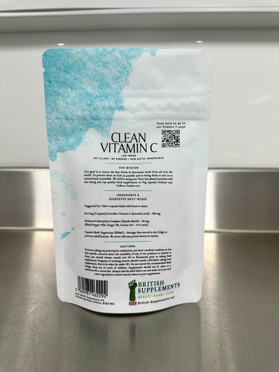 Clean Vitamin C (859mg) lab - made version - British Supplements