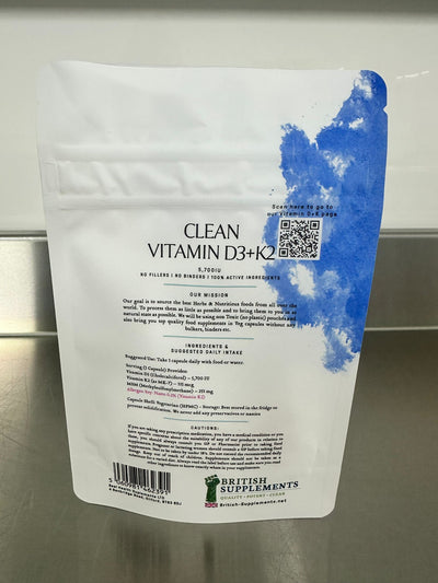 Clean Vitamin D+K (5,700IU) - British Supplements