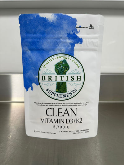 Clean Vitamin D+K (5,700IU) - British Supplements