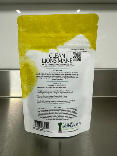 Lions Mane Extract Triterpenoids Version + Uptake Blend - British Supplements