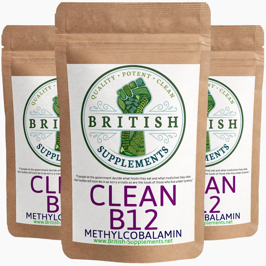 Clean B12 (Methylcobalamin 1,300ug) - British Supplements