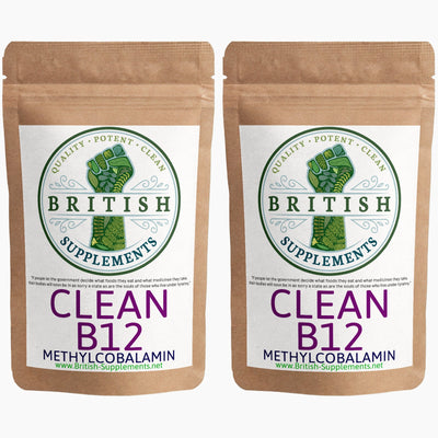 Clean B12 (Methylcobalamin 1,300ug) - British Supplements