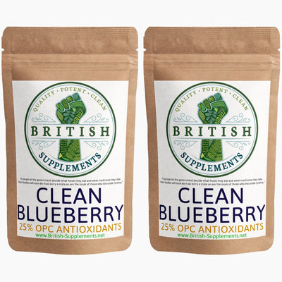 Clean Genuine BlueBerry Extract 6,440mg (25% OPC Antioxidants 40.25mg) - British Supplements