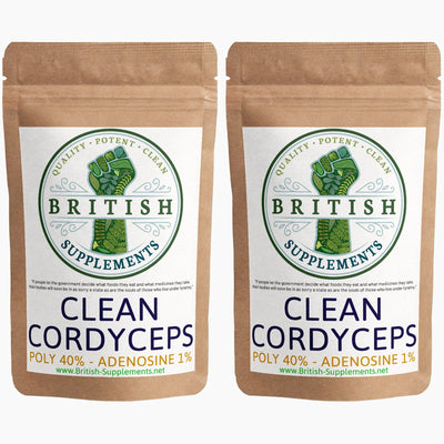 Clean Genuine Cordyceps polysaccharides 40%, Adenosine 1% - British Supplements