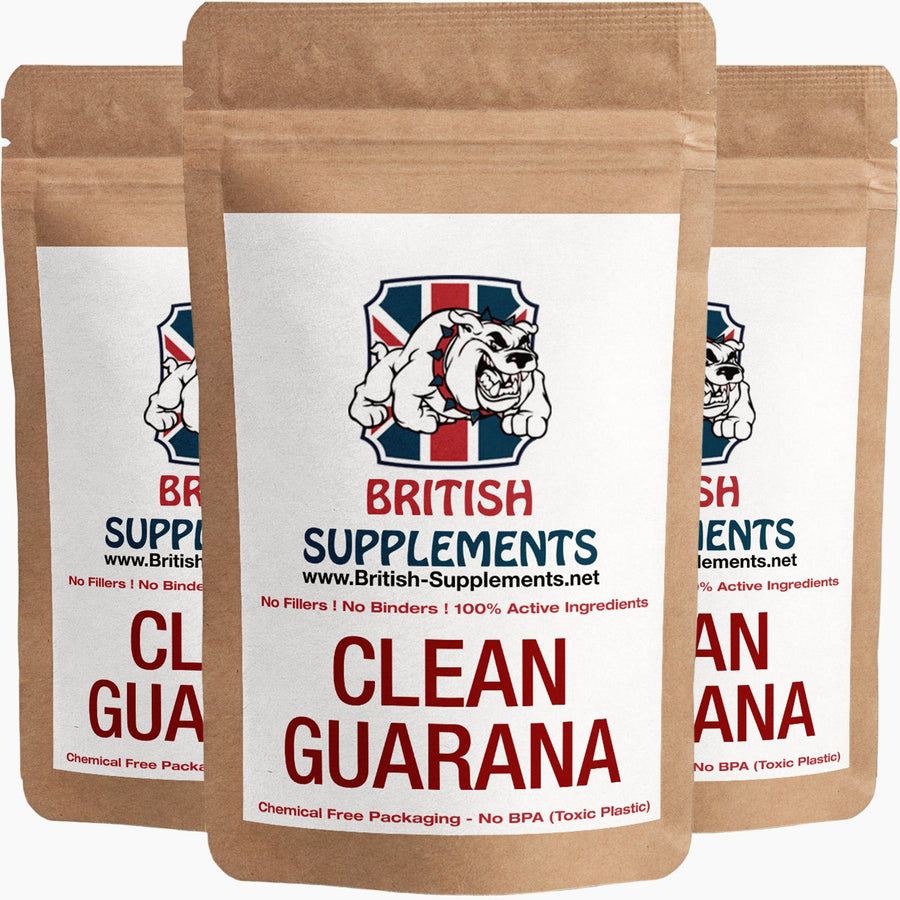 Clean Genuine Guarana Extract 3,880mg (38.8mg natural Caffeine) - British Supplements