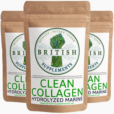 Clean Genuine Hydrolyzed Marine Collagen, Low DA 1,000-2,000 - British Supplements