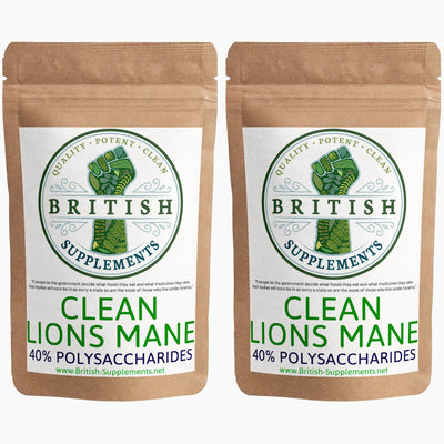 Clean Genuine Lions Mane Extract + Uptake Blend - British Supplements