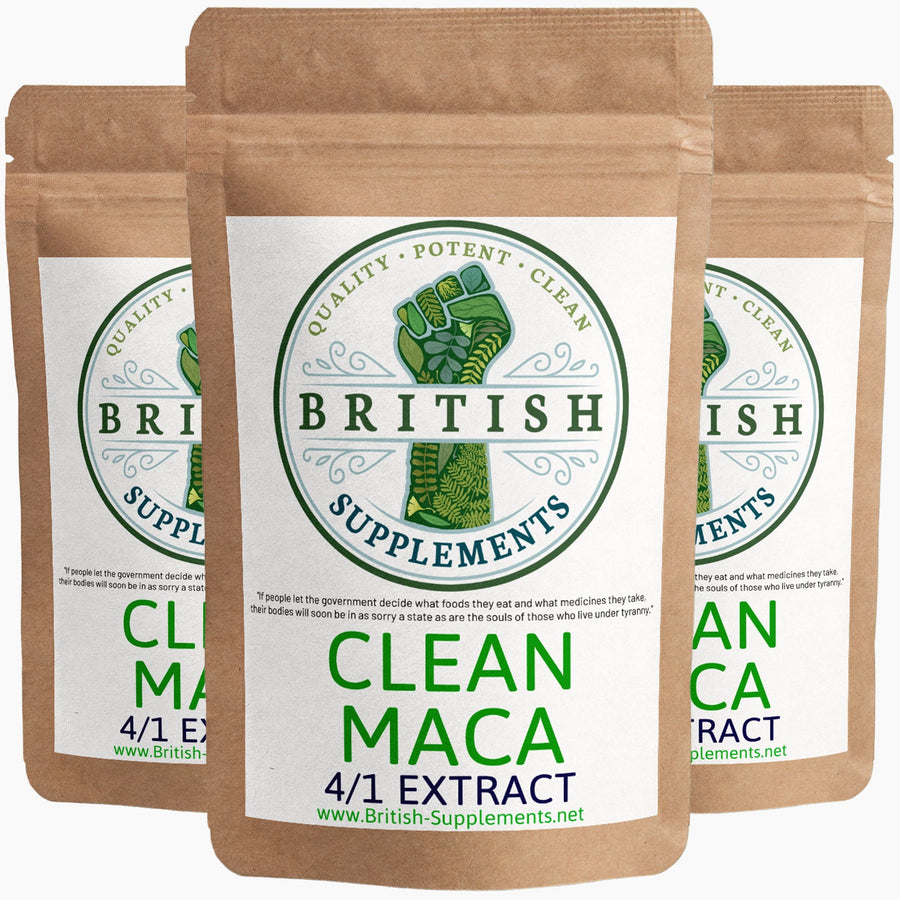 Clean Genuine Maca Extract 1,444mg + Uptake Blend - British Supplements