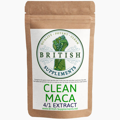 Clean Genuine Maca Extract 1,444mg + Uptake Blend - British Supplements