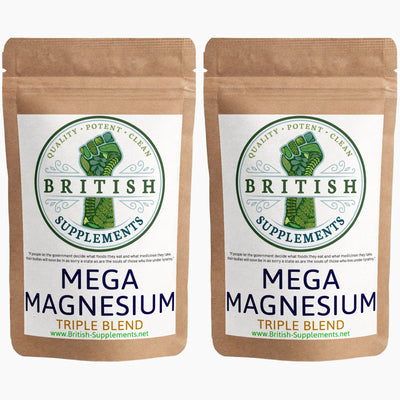 Clean Genuine Magnesium 1,404mg (Mega Mag) - British Supplements