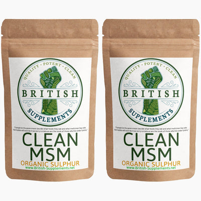 Clean Genuine MSM (Methylsulfonylmethane, Sulphar) 1,400mg Supplement - British Supplements