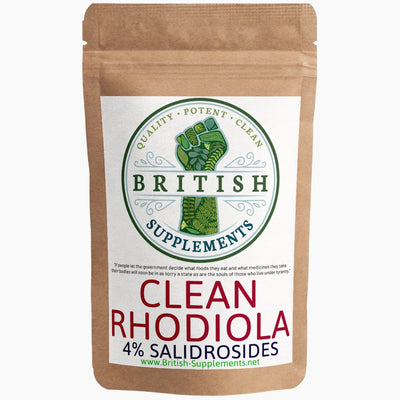 Clean Genuine Rhodiola Rosea Extract 238mg (1,428mg) (4% Salidrosides 9.52mg) - British Supplements