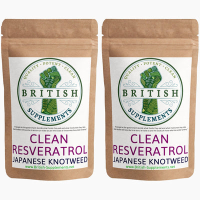 Clean Genuine Trans Resveratrol 340.8mg + 38.6mg uptake blend - British Supplements